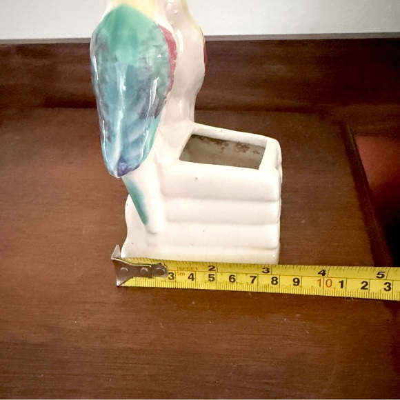 Vintage Parakeet Planter Palm Beach Regency Bird Parrot Planter Mini Succulent - Picture 11 of 13